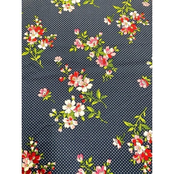 Waverly Inspirations Cotton Small Floral Ink Color Sewing Fabric 21" x 12" Piece - Picture 3 of 6